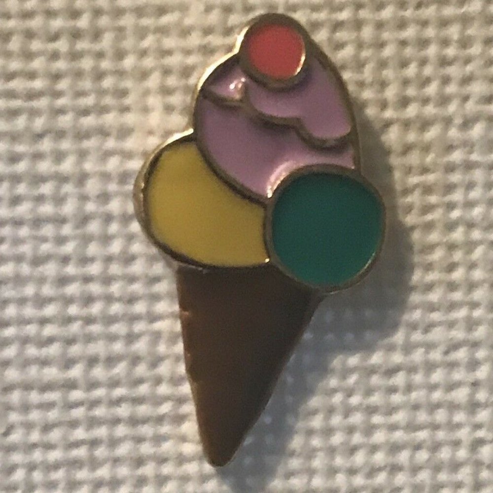 Ice Cream Cone Enamel lapel pin
